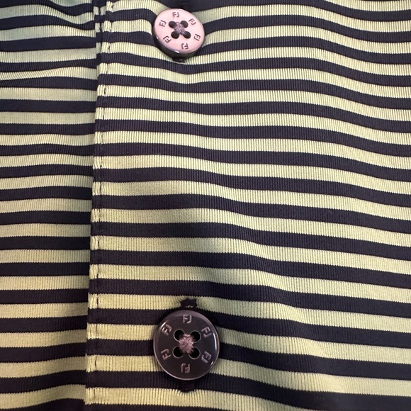 Men’s Medium FootJoy green and‎ blue striped golf shirt - Picture 4 of 9